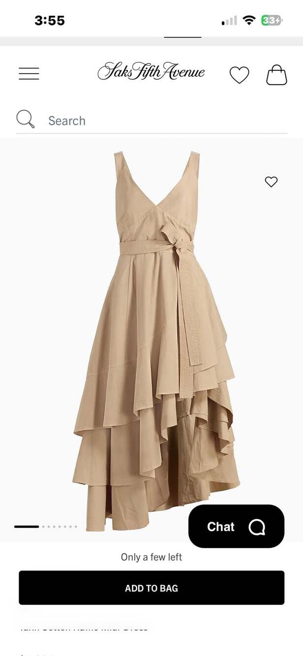 Co Asymmetric Tiered Ruffle Tank Dress in Cotton Poplin